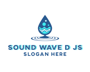 Water Droplet Wave logo design