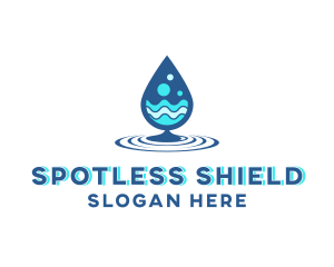 Water Droplet Wave logo design