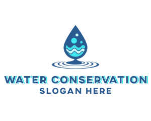 Water Droplet Wave logo