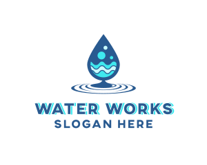Water Droplet Wave logo