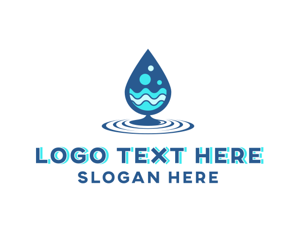 Water Droplet Wave logo