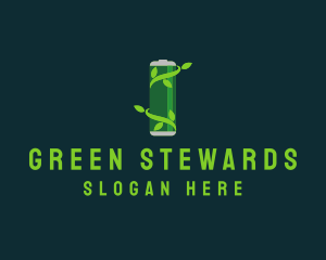 Green Vines Battery logo design