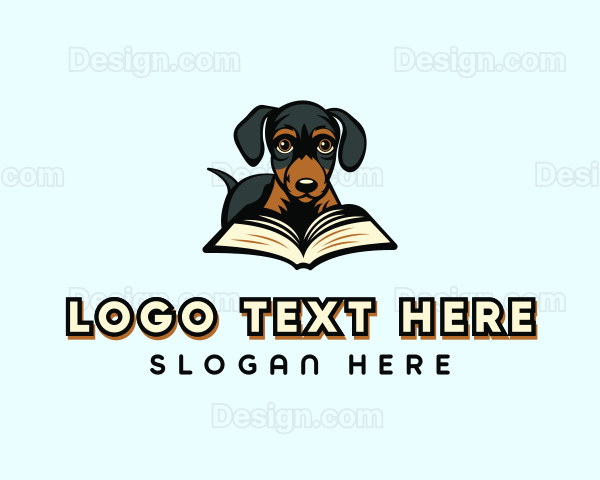 Dachshund Dog Book Logo