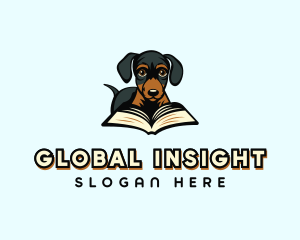 Dachshund Dog Book Logo