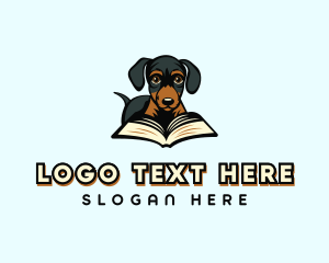 Dachshund Dog Book Logo