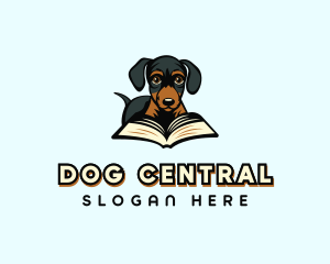 Dachshund Dog Book logo design