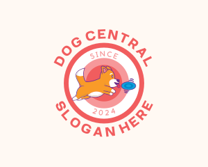 Pet Dog Frisbee logo design