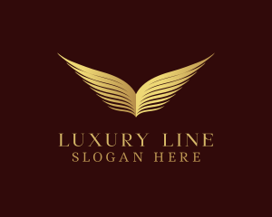 Luxury Wing Book Wave  logo design