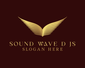 Luxury Wing Book Wave  logo design