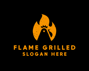 Chicken Fire Grill logo design