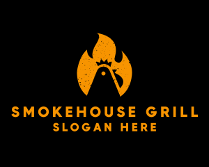 Chicken Fire Grill logo design