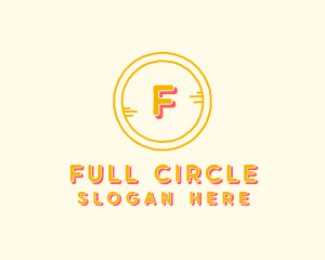 Yellow Handdrawn Circle Art logo design