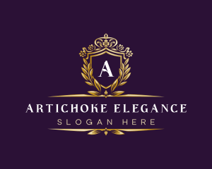 Elegant Floral Shield logo design