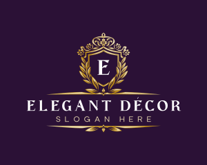 Elegant Floral Shield logo design