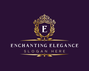 Elegant Floral Shield logo design