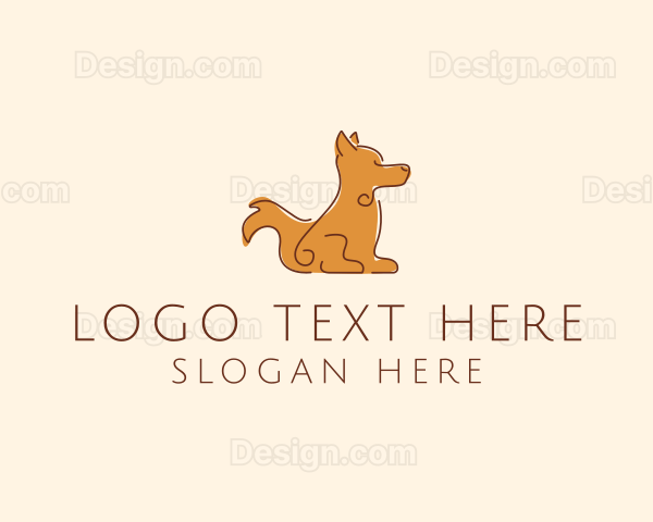 Sitting Brown Dog Logo