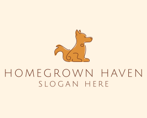 Sitting Brown Dog  logo