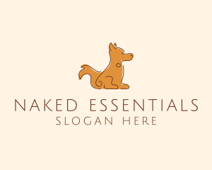 Sitting Brown Dog  logo design