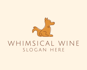 Sitting Brown Dog  logo design