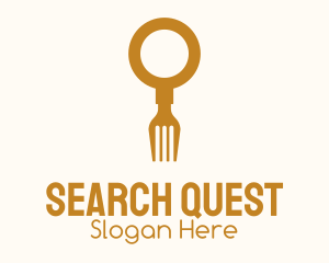 Magnifying Glass Fork Search logo design