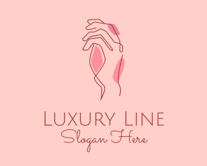 Hand Skincare Outline logo design