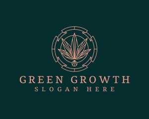 Ornate Cannabis Oil Drop logo design