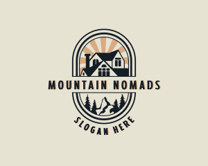 House Roofing Mountain logo design