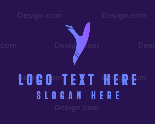 Purple Gradient Letter Y Logo