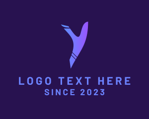 Social Media - Purple Gradient Letter Y logo design