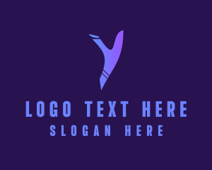 Purple Gradient Letter Y logo