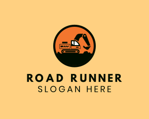 Excavator Road Construction logo design