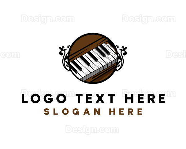 Ornate Music Piano Keys Logo