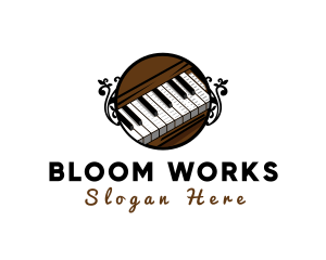 Ornate Music Piano Keys logo