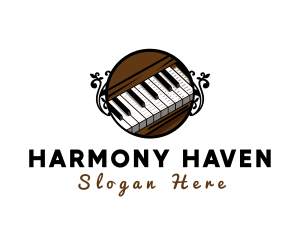 Ornate Music Piano Keys logo