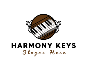 Ornate Music Piano Keys logo