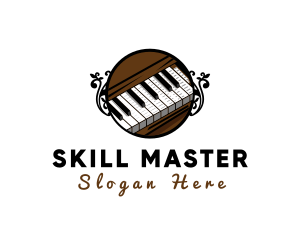 Ornate Music Piano Keys logo design