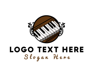 Piano - Ornate Music Piano Keys logo design