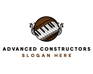 Ornate Music Piano Keys logo design