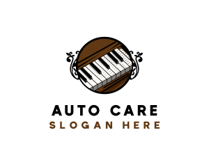 Ornate Music Piano Keys logo design