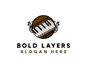 Ornate Music Piano Keys logo design