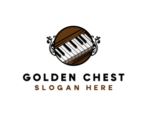 Ornate Music Piano Keys logo design