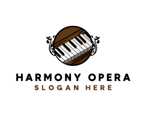 Ornate Music Piano Keys logo design