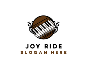 Ornate Music Piano Keys logo design