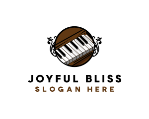 Ornate Music Piano Keys logo design