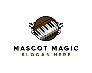 Ornate Music Piano Keys logo design