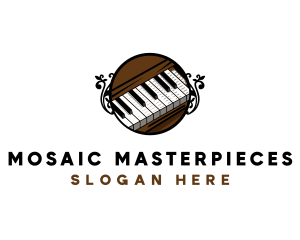 Ornate Music Piano Keys logo design