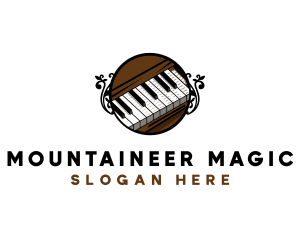 Ornate Music Piano Keys logo design