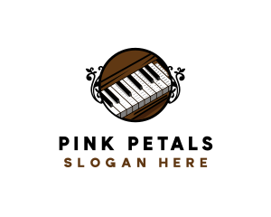 Ornate Music Piano Keys logo design