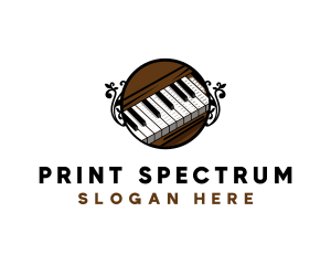 Ornate Music Piano Keys logo design