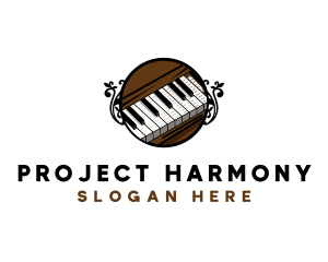 Ornate Music Piano Keys logo